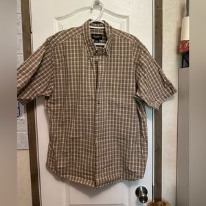 Eddie Bauer  brown button up shirt